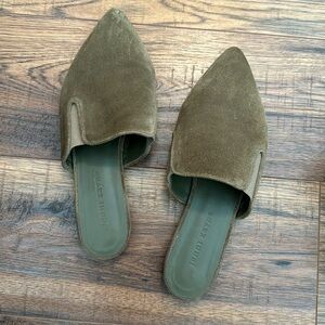 MOVING SALE! Jenni Kayne Suede Leather Mules Laurel Olive Green Size 38